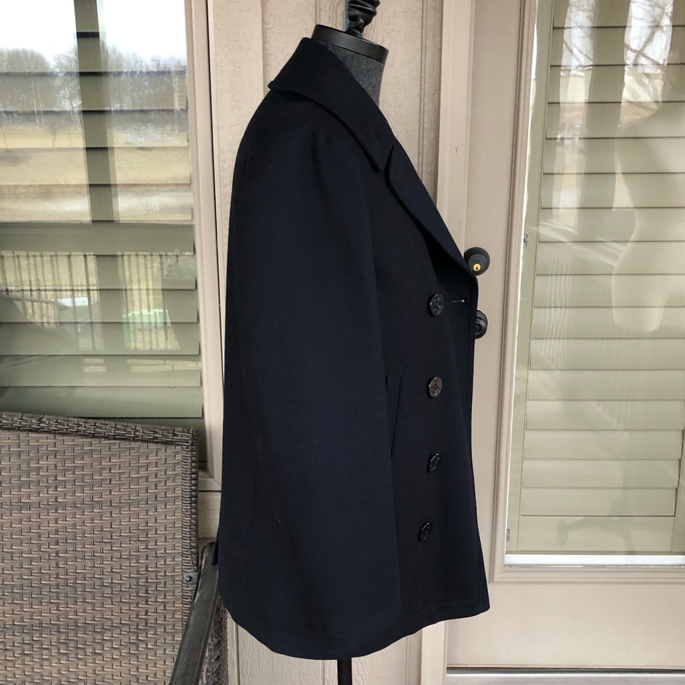 BROOKS BROTHERS NWT Men’s Navy All Wool Iconic Pea Coat - Size LARGE - Picture 8 of 16
